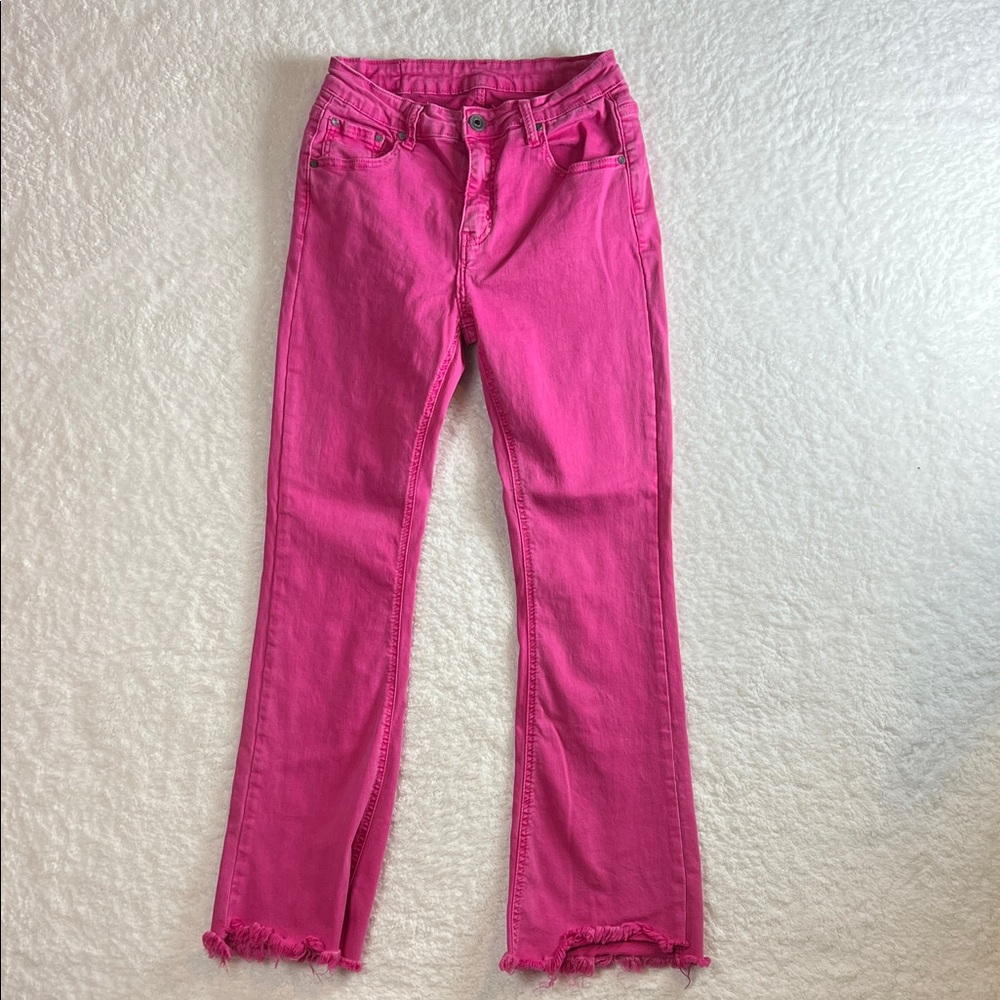 Women's Pink Jeans small Frayed Edge